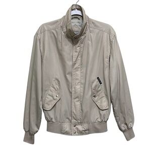 Vintage Members Only Lightweight Bomber Jacket Tan Zip Up Windbreaker Sz 38 (S)